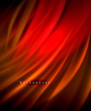 Neon parlayan dalga, sihirli enerji ve ışık arka plan. Vektör duvar kağıdı şablonu