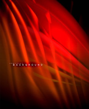 Neon parlayan dalga, sihirli enerji ve ışık arka plan. Vektör duvar kağıdı şablonu