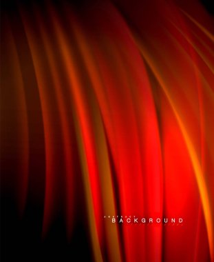 Neon parlayan dalga, sihirli enerji ve ışık arka plan. Vektör duvar kağıdı şablonu