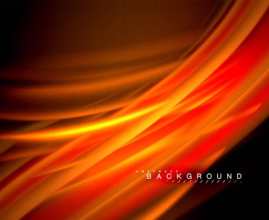 Neon parlayan dalga, sihirli enerji ve ışık arka plan. Vektör duvar kağıdı şablonu