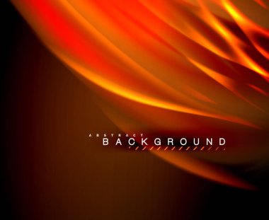 Neon parlayan dalga, sihirli enerji ve ışık arka plan. Vektör duvar kağıdı şablonu