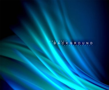 Neon parlayan dalga, sihirli enerji ve ışık arka plan. Vektör duvar kağıdı şablonu