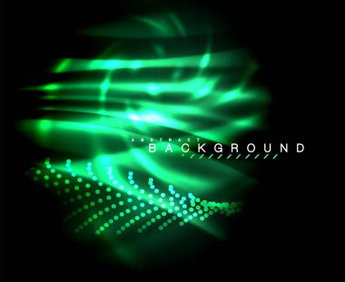 Neon parlayan techno hatları, yüksek teknoloji fütüristik arka plan şablonu kare şekilleri ile