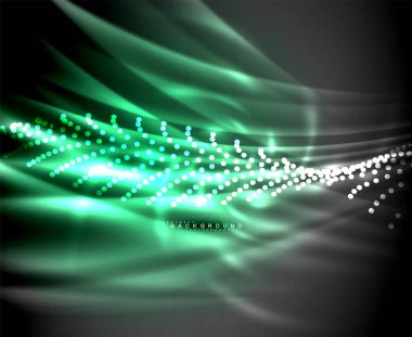 Neon parlayan techno hatları, yüksek teknoloji fütüristik arka plan şablonu kare şekilleri ile