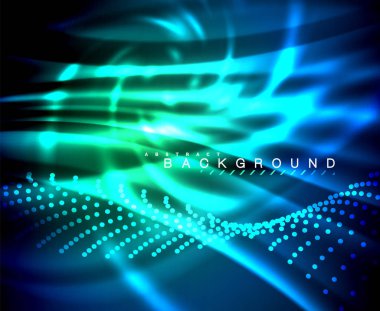 Neon parlayan techno hatları, yüksek teknoloji fütüristik arka plan şablonu kare şekilleri ile