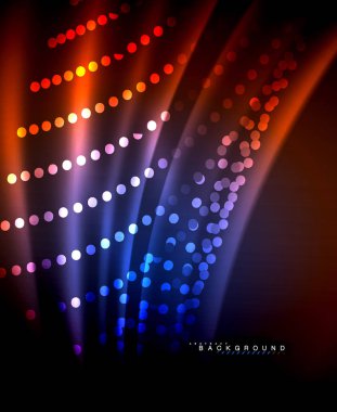 Neon parlayan techno hatları, yüksek teknoloji fütüristik arka plan şablonu kare şekilleri ile