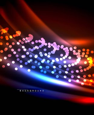 Neon parlayan techno hatları, yüksek teknoloji fütüristik arka plan şablonu kare şekilleri ile