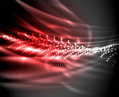 Neon parlayan techno hatları, yüksek teknoloji fütüristik arka plan şablonu kare şekilleri ile