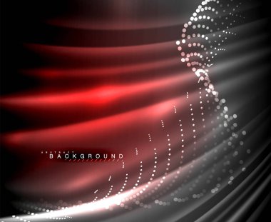 Neon parlayan techno hatları, yüksek teknoloji fütüristik arka plan şablonu kare şekilleri ile