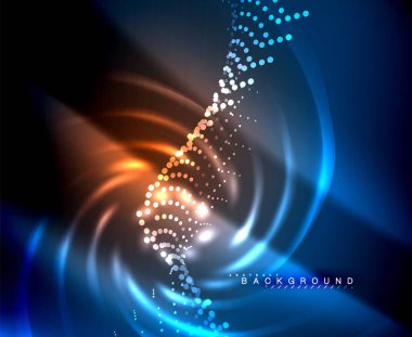 Neon parlayan techno hatları, yüksek teknoloji fütüristik arka plan şablonu kare şekilleri ile