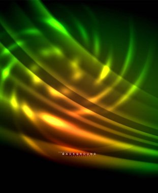 Neon parlayan techno hatları, yüksek teknoloji fütüristik arka plan şablonu kare şekilleri ile