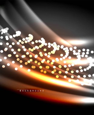 Neon parlayan techno hatları, yüksek teknoloji fütüristik arka plan şablonu kare şekilleri ile