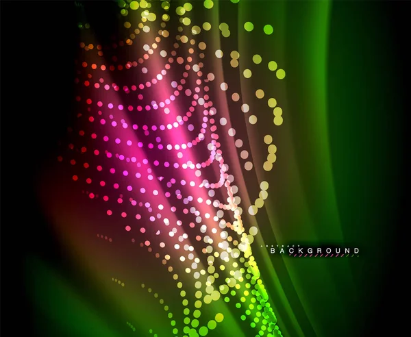 Neon parlayan techno hatları, yüksek teknoloji fütüristik arka plan şablonu kare şekilleri ile