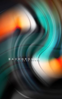 Sıvı sıvı renkler tasarım, renkli mermer veya plastik dalgalı doku arka plan, siyah, iş veya teknoloji sunu veya web broşür için parlak renkli öğeleri kapak tasarımı, duvar kağıdı