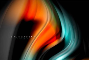 Sıvı sıvı renkler tasarım, renkli mermer veya plastik dalgalı doku arka plan, siyah, iş veya teknoloji sunu veya web broşür için parlak renkli öğeleri kapak tasarımı, duvar kağıdı