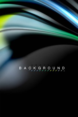 Sıvı sıvı renkler tasarım, renkli mermer veya plastik dalgalı doku arka plan, siyah, iş veya teknoloji sunu veya web broşür için parlak renkli öğeleri kapak tasarımı, duvar kağıdı