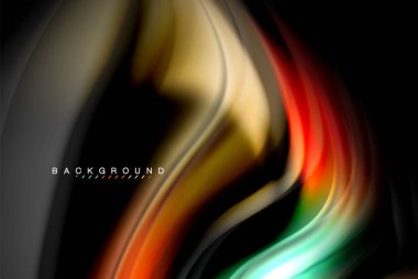 Sıvı sıvı renkler tasarım, renkli mermer veya plastik dalgalı doku arka plan, siyah, iş veya teknoloji sunu veya web broşür için parlak renkli öğeleri kapak tasarımı, duvar kağıdı