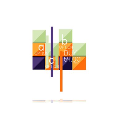 Kare seçeneğinin Infographic afiş. Bilgi ve veri görselleştirme, geometrik tasarım