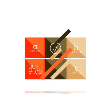 Kare seçeneğinin Infographic afiş. Bilgi ve veri görselleştirme, geometrik tasarım