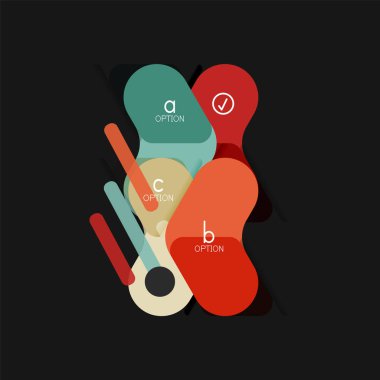 Düz tasarım geometrik infographics, ok şekli vektör etiket veya etiket, Fiyat etiketleri, promosyon rozet, simgesi tasarım, kağıt tarzı düzeni verileri grafik görselleştirme adım adım süreci için için teklif