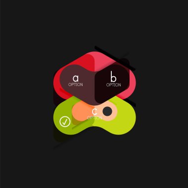 Düz tasarım geometrik infographics, ok şekli vektör etiket veya etiket, Fiyat etiketleri, promosyon rozet, simgesi tasarım, kağıt tarzı düzeni verileri grafik görselleştirme adım adım süreci için için teklif