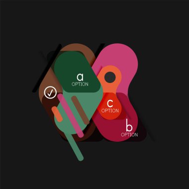 Düz tasarım geometrik infographics, ok şekli vektör etiket veya etiket, Fiyat etiketleri, promosyon rozet, simgesi tasarım, kağıt tarzı düzeni verileri grafik görselleştirme adım adım süreci için için teklif