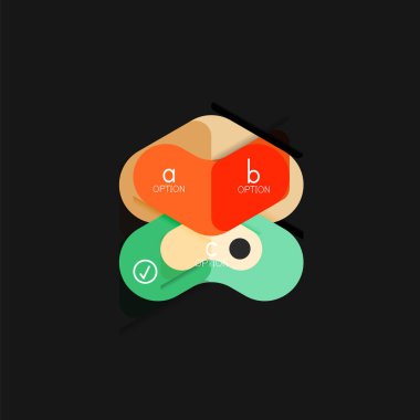 Düz tasarım geometrik infographics, ok şekli vektör etiket veya etiket, Fiyat etiketleri, promosyon rozet, simgesi tasarım, kağıt tarzı düzeni verileri grafik görselleştirme adım adım süreci için için teklif