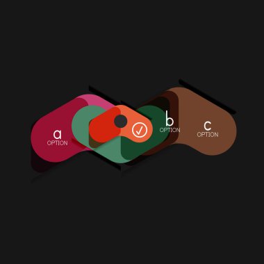 Düz tasarım geometrik infographics, ok şekli vektör etiket veya etiket, Fiyat etiketleri, promosyon rozet, simgesi tasarım, kağıt tarzı düzeni verileri grafik görselleştirme adım adım süreci için için teklif