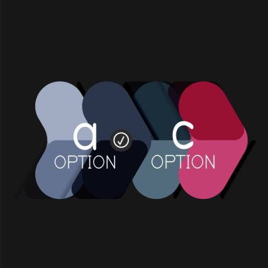 Düz tasarım geometrik infographics, ok şekli vektör etiket veya etiket, Fiyat etiketleri, promosyon rozet, simgesi tasarım, kağıt tarzı düzeni verileri grafik görselleştirme adım adım süreci için için teklif