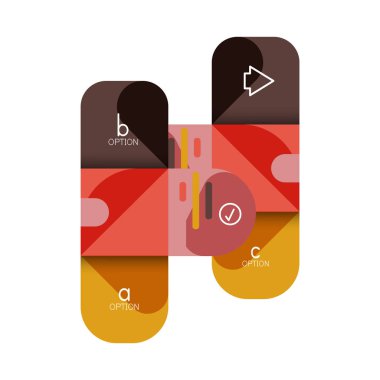 Infographics seçeneği ve adım adım içinde yuvarlak kareler, grafik, grafik, diyagram seçenekleri, parçalar, süreçleri ile unsuru