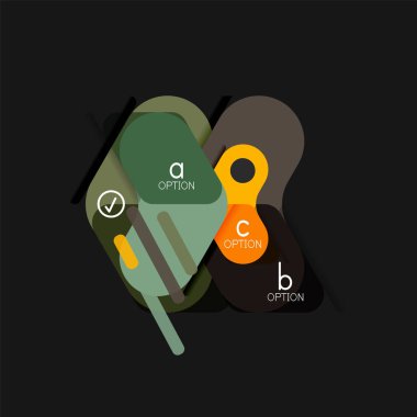 Düz tasarım geometrik infographics, ok şekli vektör etiket veya etiket, Fiyat etiketleri, promosyon rozet, simgesi tasarım, kağıt tarzı düzeni verileri grafik görselleştirme adım adım süreci için için teklif