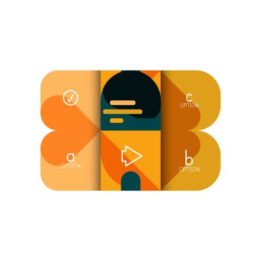 Infographics seçeneği ve adım adım içinde yuvarlak kareler, grafik, grafik, diyagram seçenekleri, parçalar, süreçleri ile unsuru