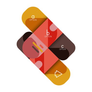 Infographics seçeneği ve adım adım içinde yuvarlak kareler, grafik, grafik, diyagram seçenekleri, parçalar, süreçleri ile unsuru