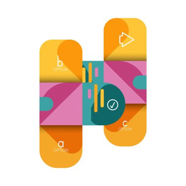 Infographics seçeneği ve adım adım içinde yuvarlak kareler, grafik, grafik, diyagram seçenekleri, parçalar, süreçleri ile unsuru