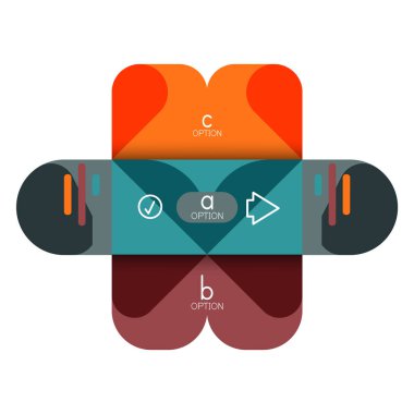 Infographics seçeneği ve adım adım içinde yuvarlak kareler, grafik, grafik, diyagram seçenekleri, parçalar, süreçleri ile unsuru