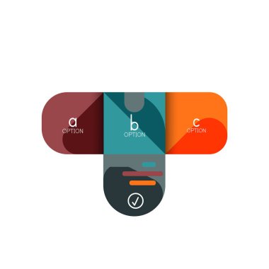 Infographics seçeneği ve adım adım içinde yuvarlak kareler, grafik, grafik, diyagram seçenekleri, parçalar, süreçleri ile unsuru