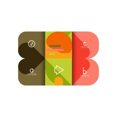 Infographics seçeneği ve adım adım içinde yuvarlak kareler, grafik, grafik, diyagram seçenekleri, parçalar, süreçleri ile unsuru