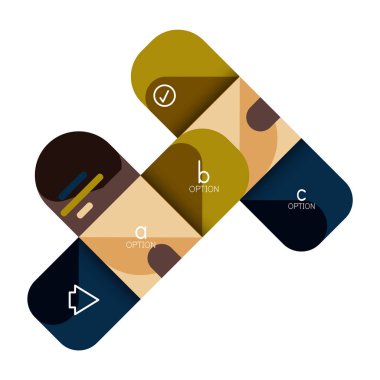 Infographics seçeneği ve adım adım içinde yuvarlak kareler, grafik, grafik, diyagram seçenekleri, parçalar, süreçleri ile unsuru