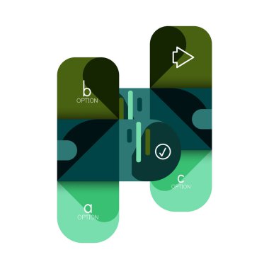 Infographics seçeneği ve adım adım içinde yuvarlak kareler, grafik, grafik, diyagram seçenekleri, parçalar, süreçleri ile unsuru