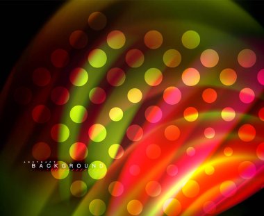 Neon holografik sıvı renkli dalga web, duvar kağıdı, desen, doku ve arka plan için