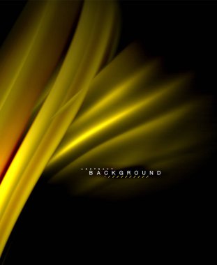 Neon parlayan dalga, sihirli enerji ve ışık arka plan. Vektör duvar kağıdı şablonu