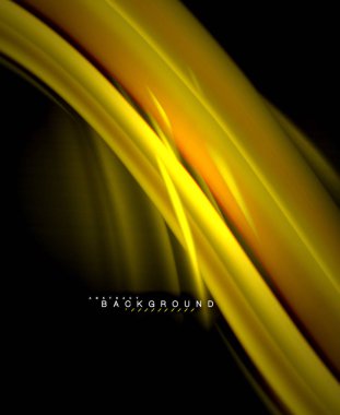 Neon parlayan dalga, sihirli enerji ve ışık arka plan. Vektör duvar kağıdı şablonu