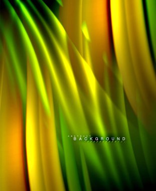 Neon parlayan dalga, sihirli enerji ve ışık arka plan. Vektör duvar kağıdı şablonu