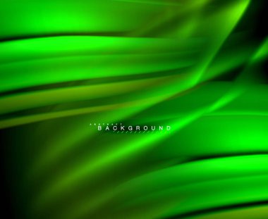 Neon parlayan dalga, sihirli enerji ve ışık arka plan. Vektör duvar kağıdı şablonu