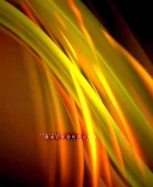 Neon parlayan dalga, sihirli enerji ve ışık arka plan. Vektör duvar kağıdı şablonu