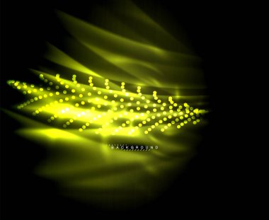 Neon parlayan techno hatları, yüksek teknoloji fütüristik arka plan şablonu kare şekilleri ile