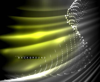 Neon parlayan techno hatları, yüksek teknoloji fütüristik arka plan şablonu kare şekilleri ile