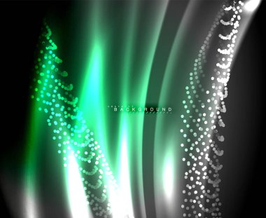 Neon parlayan techno hatları, yüksek teknoloji fütüristik arka plan şablonu kare şekilleri ile