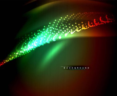 Neon parlayan techno hatları, yüksek teknoloji fütüristik arka plan şablonu kare şekilleri ile