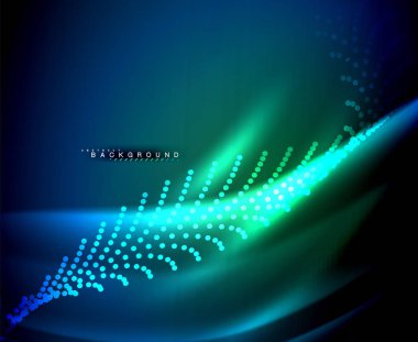 Neon parlayan techno hatları, yüksek teknoloji fütüristik arka plan şablonu kare şekilleri ile